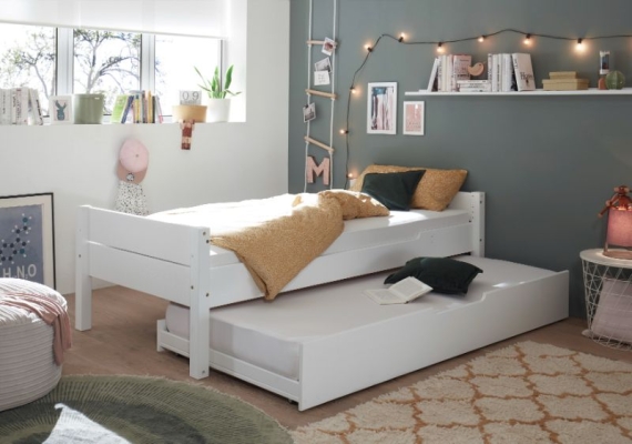 Lit 90 x200 cm avec tiroir-li en option ouvert