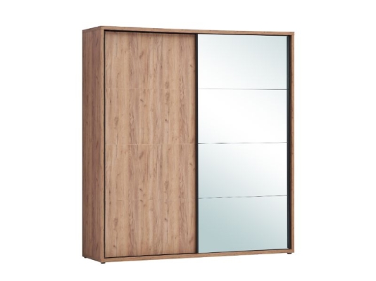 Garde-robe 2 portes dont 1 miroir 200 cm