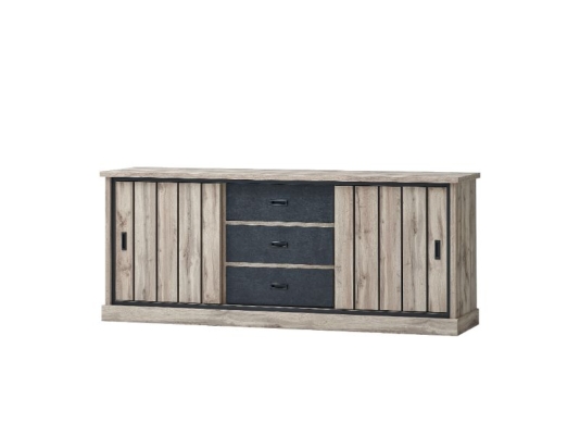 Dressoir 2 portes coulissantes et 3 tiroirs 