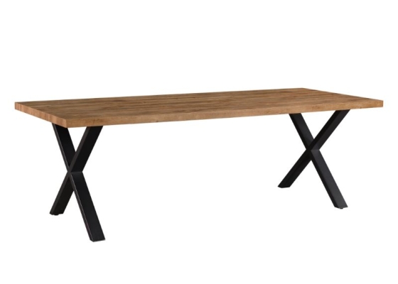 Table à manger 220 cm avec pieds métal en X
