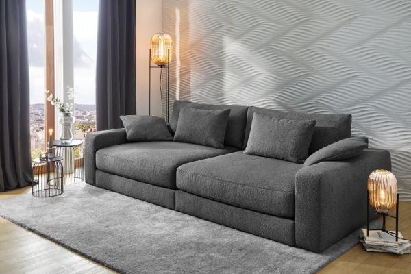 Tissu gris foncé chiné