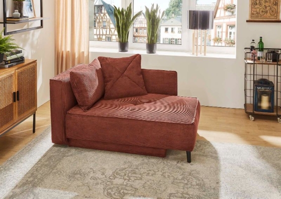 Microfibre côtelé rouille