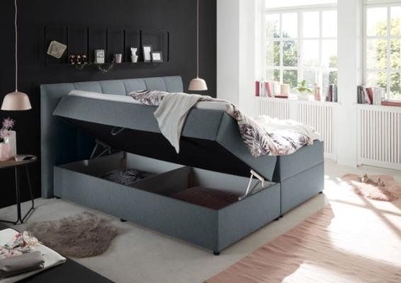 Tissu gris anthracite avec coffre ouvert
