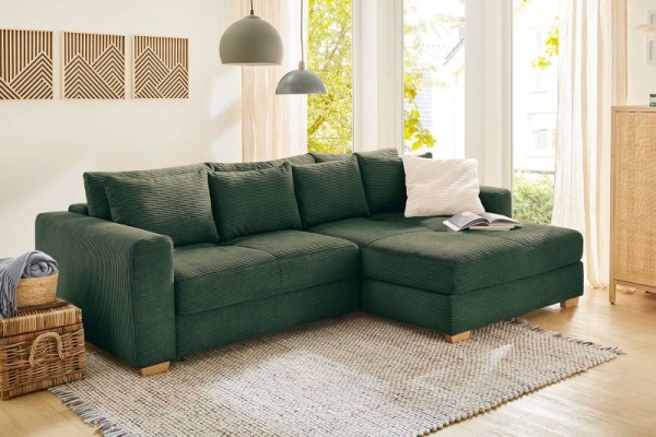Tissu velours côtelé vert
