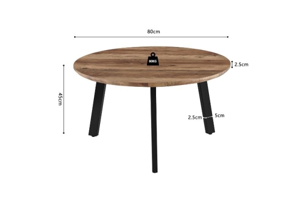 Dimensions table 80 cm