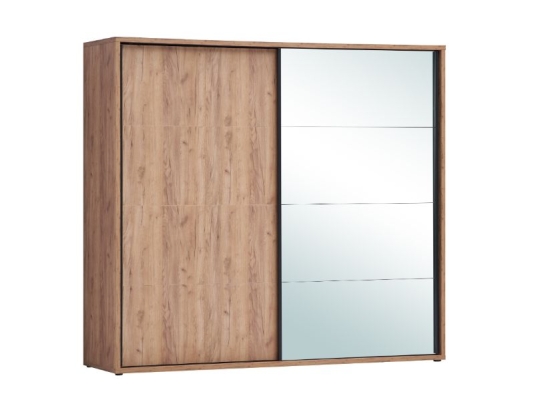 Garde-robe 2 portes dont 1 miroir 240 cm
