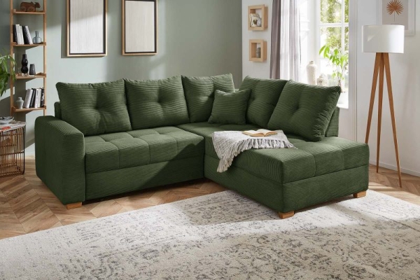 Tissu velours côtelé vert