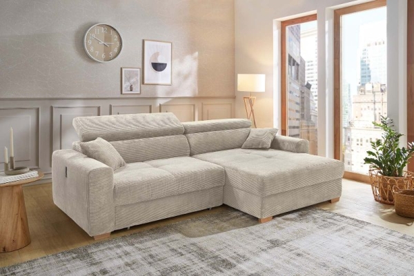 Microfibre velours côtelé gris clair