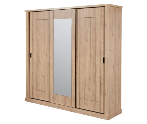 Garde-robe 3 portes coulissantes 244 cm