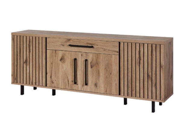 Dressoir 225 cm 4 portes 1 tiroir