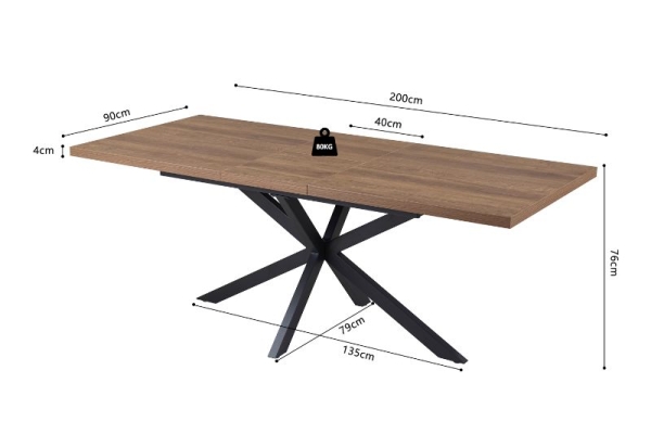 Dimensions allonge ouverte